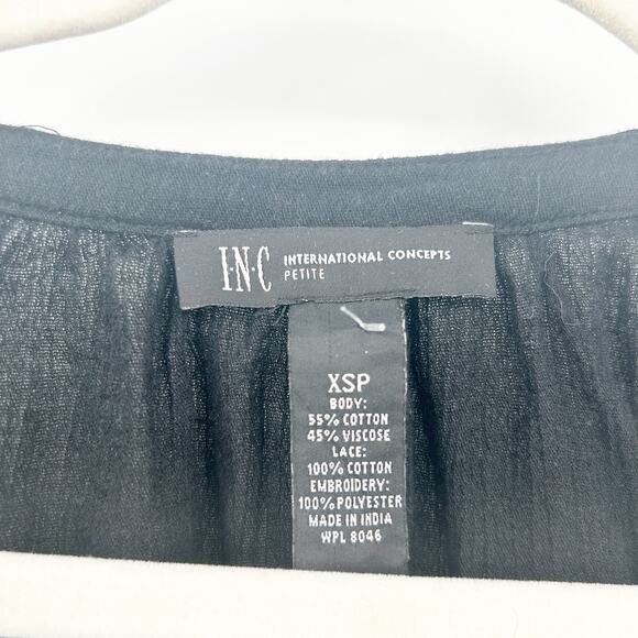 INC International Concepts Womens Boho Peasant Floral Embroidered Blouse Sz XSP‎ - Picture 6 of 8